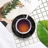 Black Marble Pattern Coasters for Drinks,Round PU Leather Coaster with
