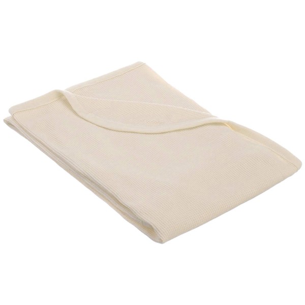 TL Care 100% Natural Cotton Swaddle/Thermal Blanket, Ecru, Soft Breathable, for Boys and Girls