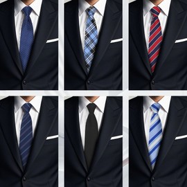 GHTIYLP Mens Tie Pre-tied Adjustable Men's Neckties, Zipper Ties for Men Accessories Business Wedding Party (A/6PCS 04)