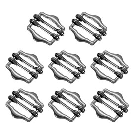 uxcell 8Pcs Metal Slide Buckles, 15mm Double-Pin Webbing Strap Roller Adjuster, Slider Buckle Tightener for Suit Belt Cloth Bags Replacement Part, Dim Gray