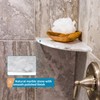 Sanbege 9" Marble Stone Corner Shelf Polished, Wall Mounted Shower