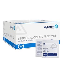 Bandas con alcohol Dynarex 1113, sin látex., 200