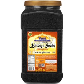 Rani Kalonji (Black Seed, Nigella Sativa, Black Cumin) Seeds 80oz (5lbs) 2.27kg Bulk PET Jar ~ All Natural | Gluten Friendly | NON-GMO | Kosher | Vegan | Indian Origin