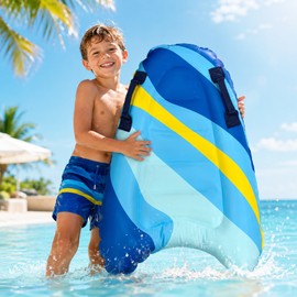 Inflatable Bodyboard for Kids’ Pool & Beach Play – Lightweight PVC Swim Board with Handle for Supervised Fun