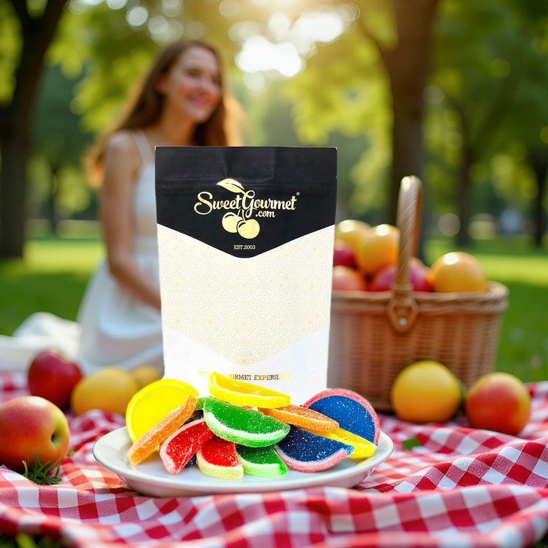 SweetGourmet Assorted Fruit Slices | Candy Fruit Jelly | Vegan,