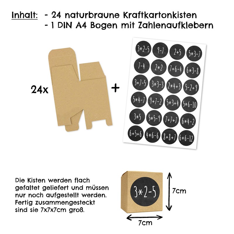 Papierdrachen 24 Advent Calendar Boxes for Filling – 24 Boxes