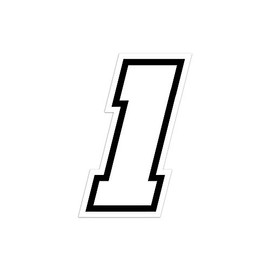 4R Quattroerre.it 13361 Racing Number 1 Moto GP, White, 10 x 7 cm