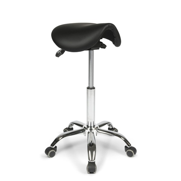 Dunimed - High ergonomic saddle stool with tilting seat - black