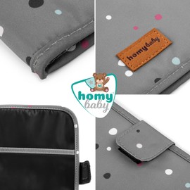 HOMYBABY® Document Bag for Babies, Toiletry Bag for Newborns, Gift for Babies, Organiser for Cards, Passports, Family Book (Dots)