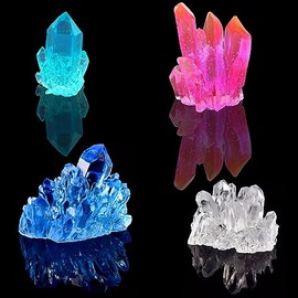 4 piezas de moldes de resina de cristal de cuarzo, moldes de silicona de racimo de cristal AFUNTA, moldes de fundición de epoxi de grava para hacer joyas, manualidades, llavero