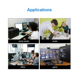 AIMOS 4 Ports USB Synchronizer USB Keyboard Mouse Synchronous Controller Aluminum Alloy KVM Switcher Wide Compatibility Black