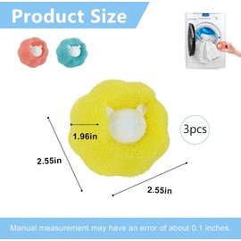 Andiker Laundry Hair Catcher, 4Pcs Reusable Lint Removal Catcher, Machine-washable Laundry Cleaning Ball, Pet Hair Remover for Pet Lovers (B)