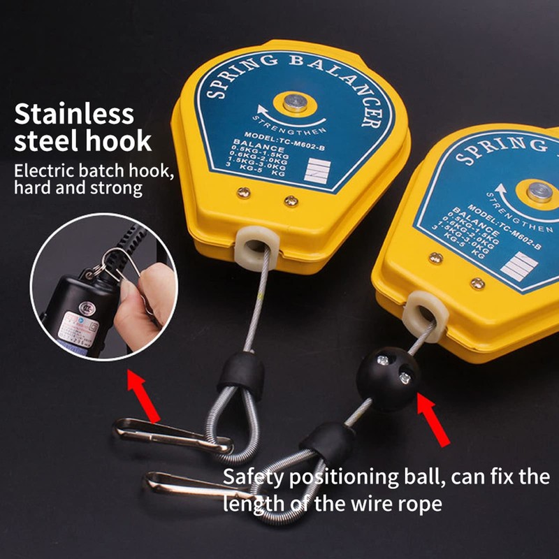 Annadue Retractable Spring Pull, Yellow Heavy Duty Hanging Tool Holder,