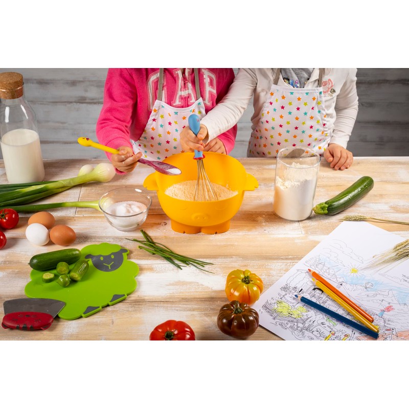 Kuhn Rikon Kinderkitchen Kids Whisk, Rooster, 9.2" x 2.2" x