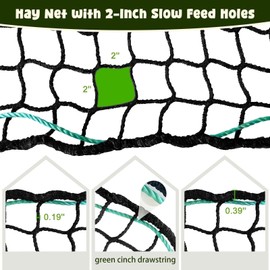 Umisu 5x5ft Bolded Hay Net for Horses – Heavy-Duty Slow Feeder