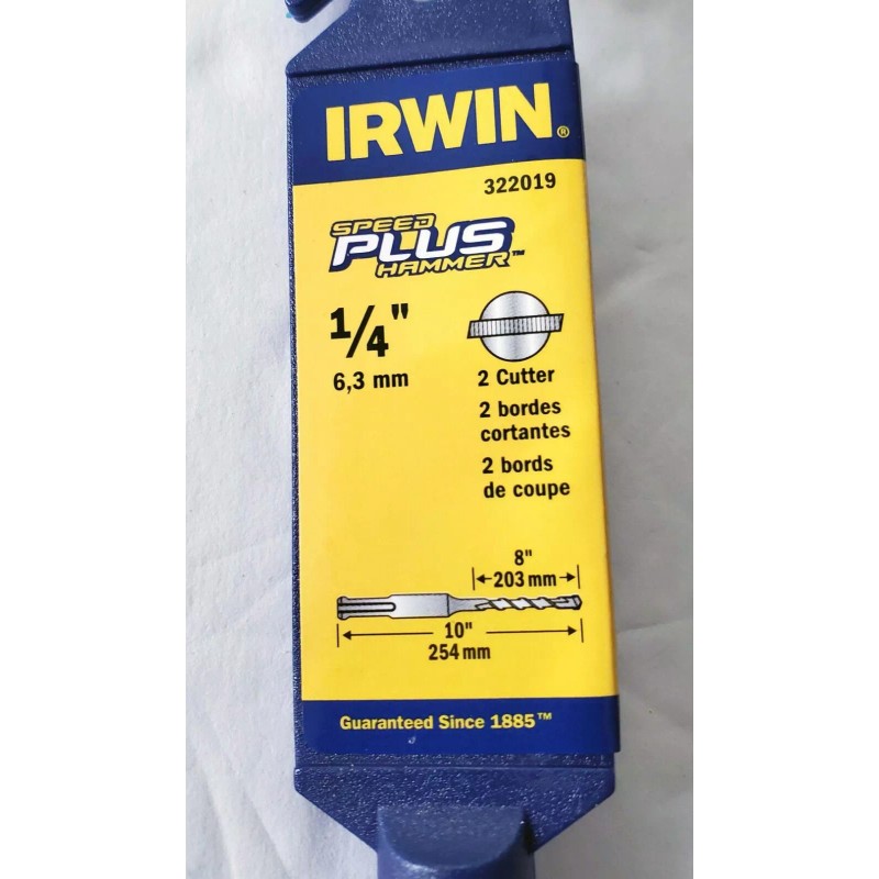 IRWIN 1/4" x 10" SpeedHammer Plus Drill Bit 322019 Concrete/Mason