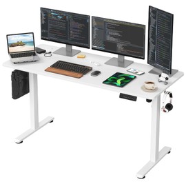 i-VTIES Electric Standing Desk, 55x24 Inches Height Adjustable with Memory Function, Sit-Stand Workstation for Home Office, Ergonomic Design with Splice Board