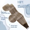 Hetto Remy Real Hair Tape-In Extensions, Balayage, Dark Brown Mix,