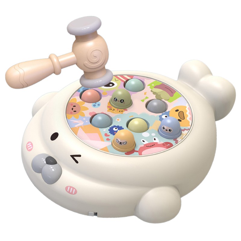 Kids Interactive Whack Toy Educational Sound Light Animal Shape Hammering