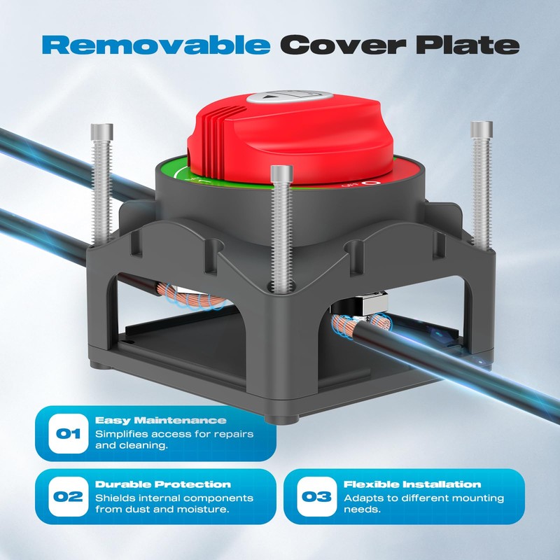 Battery Disconnect Switch, Malictele Top Post Battery Switch with Negative