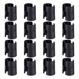 lifactlab. Metal Rack Parts Resin Sleeve Shelf Stopper Steel Rack Universal Black 0.7 inch (19 mm) 16 Pairs (32 Pieces)