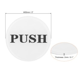 PATIKIL Push Pull Door Sign, 4 Pack Self-Adhesive Round Acrylic Gate Sticker Wall Marker for Office Store Shop, White