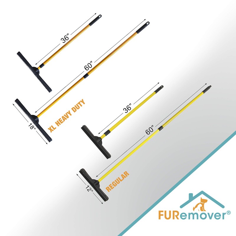 FURemover Pet Hair Rubber Broom 2-Piece Set containing Original and