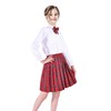 Sunny Fashion Girls Dress V Neck Pleated Hem School Uniform