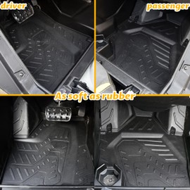 SAUTVS TPE Anti-Slip Floor Mats for Can-Am Maverick R, Front Row Floor Liners All Weather Protection Slush Mats for Can Am Maverick R MAX X RS 2024+ Accessories (2PCS)
