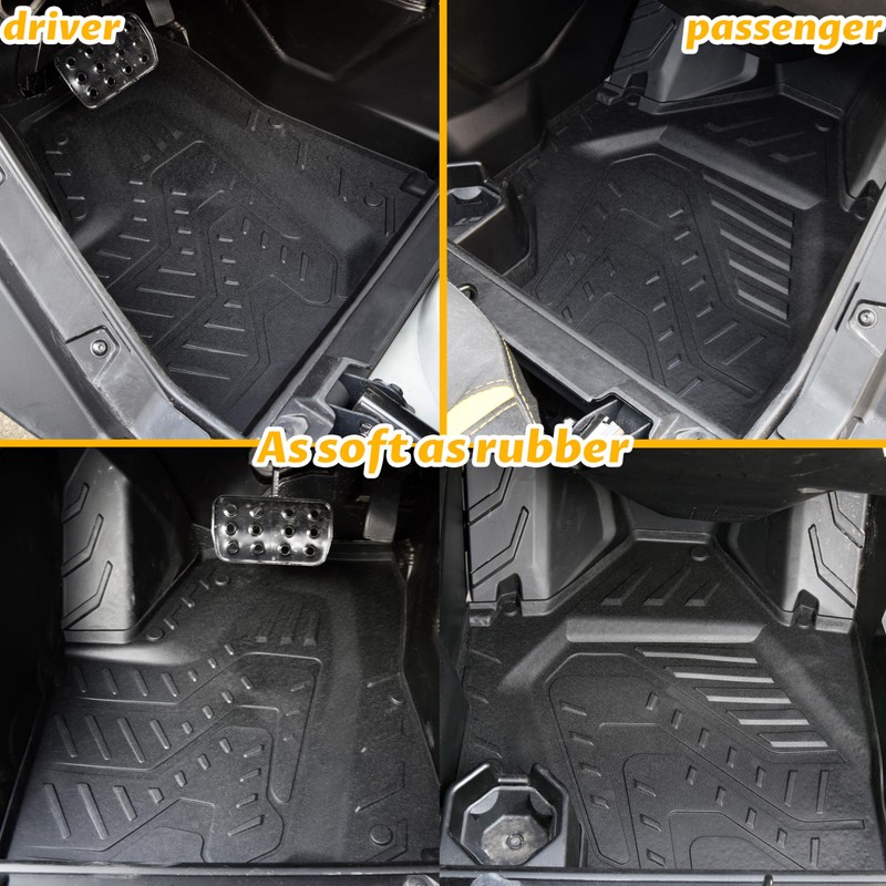 SAUTVS TPE Anti-Slip Floor Mats for Can-Am Maverick R, Front