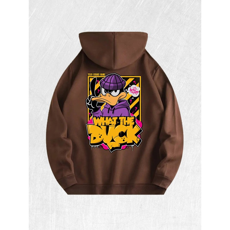 What the Duck Graffiti Hoodie 100% Cotton US Warehouse 7