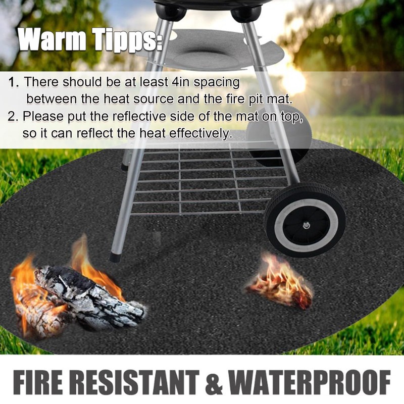 Fire Pit Mat, 39 in Under Grill Mat Fire Resistant