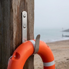 Stainless Steel Life Ring Hanger Rack - Small Size, Space-Saving Life Buoy Bracket for Boats, Secure Hook