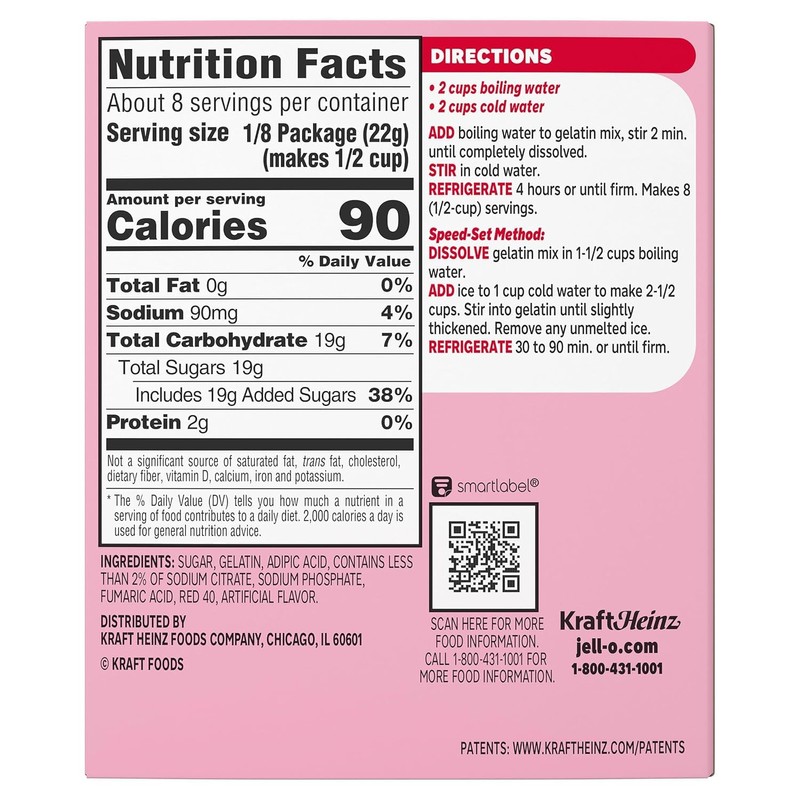 Jell-O Strawberry Gelatin Mix (6 oz Boxes, Pack of 6)