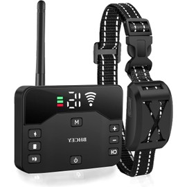 Wireless Dog Electric Fence & Remote Training Collar, 2-in-1 Wireless Dog Fence Containment System with Waterproof & Rechargeable Training Collar. (1 Dog)