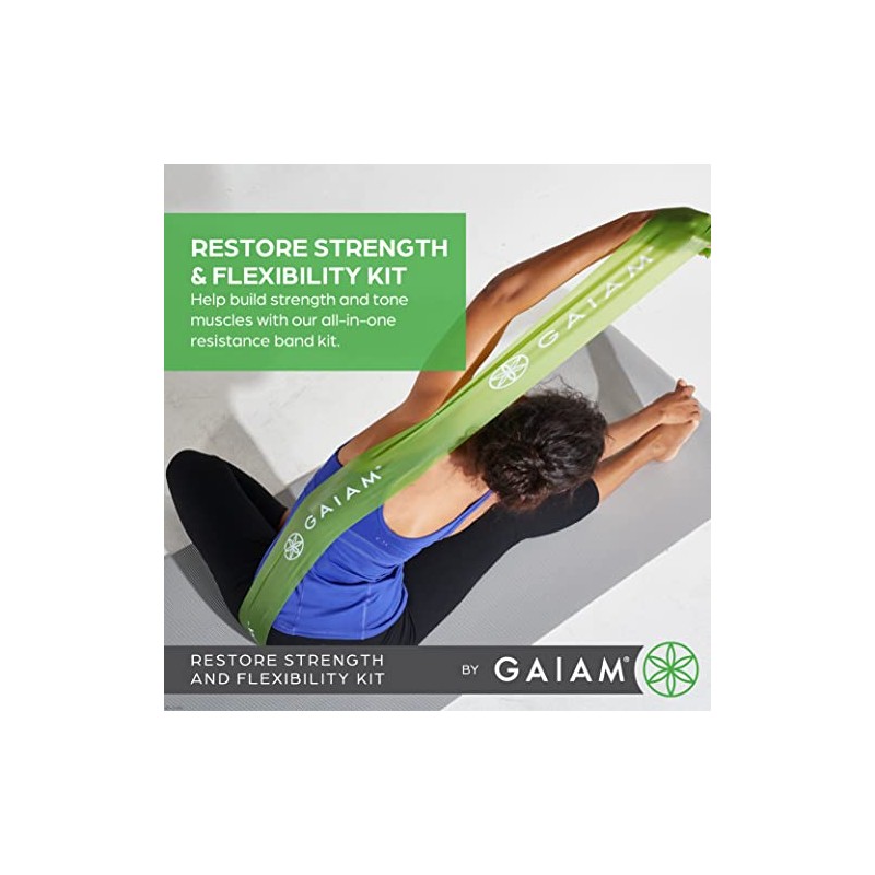 Gaiam Restore Strength and Flexibility Resistance Band Kit Set