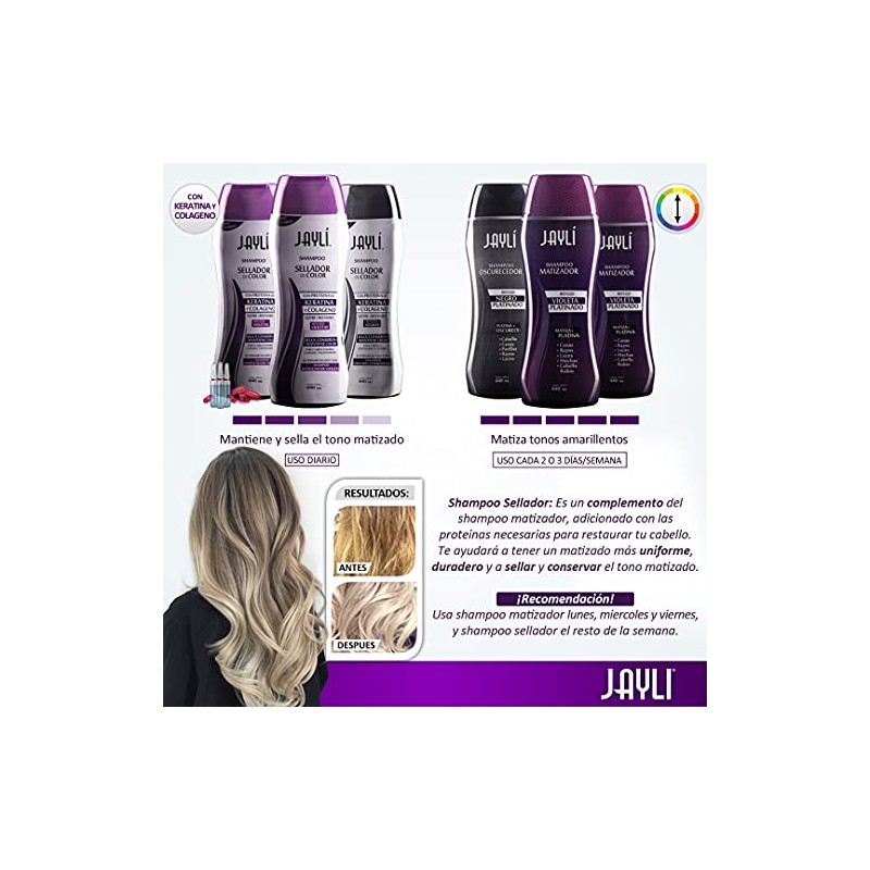 Shampoo Matizador Violeta Sin Sal/Sulfatos Jayli, 320 ml