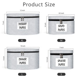 Anycosy China Storage Containers 4 Piece Set Moving Boxes for Dinnerware Stackable Moving Storage Box with Felt Plate Dividers Hard Shell Case for Organizing Dishes