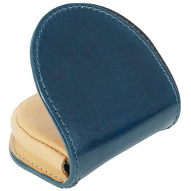 BlissLeather Oil, Cordovan, Genuine Leather Horseshoe-Shaped Coin Case (Interior: Tochigi Leather), navy