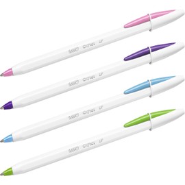 BIC Cristal Up Ballpoint Pens - Assorted Colours, Doypack of 15