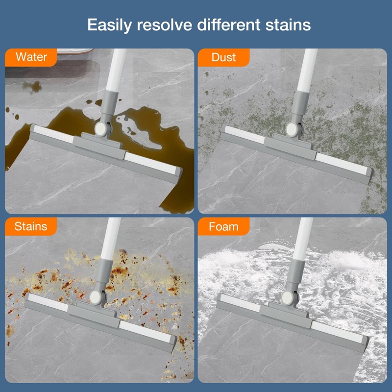 YANGMUM Floor Squeegee for Concrete Floor, Long Handle Shower Squeegee,