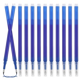 JUGUTA Pack of 12 Erasable Refills, Compatible with Ball & Clicker & Eberhard Faber Animal Erase It, Tip 0.7 mm, Refill Refills with Erasable Ink (Blue, 12)