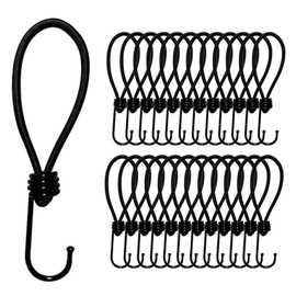 Offgridtec 25 x Tension Rubber 15 cm, Expander with 5 mm Hooks, Universal Elastic Band for Tarpaulins, Trailer Nets, Luggage Secure, Tents, Sun Protection, Camping, Weatherproof, Stretchy, Rustproof