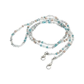 HARFINGTON Eyeglass Chain, 30" Beaded Sunglasses Strap Holder Around Neck Eyewear Retainer Chain Hat Strap Lanyard, Blue
