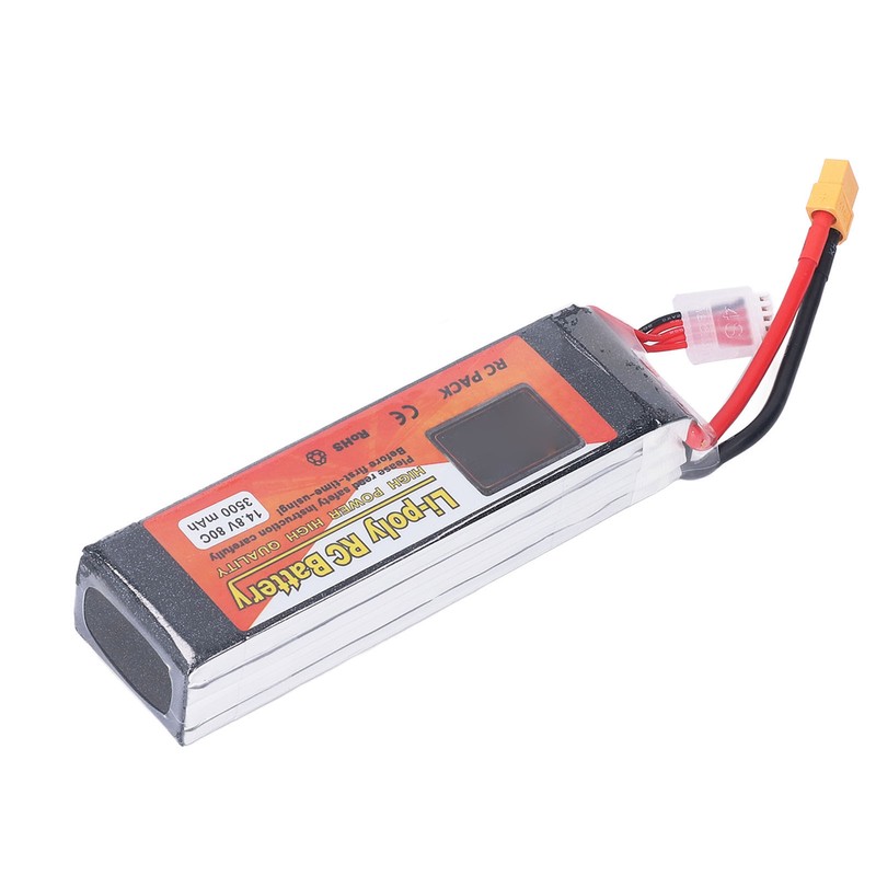 3500mAh Lipo Battery 80C Discharge Rate 14.8V 4S XT60 Plug