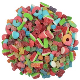 American Best Food, Assorted Sour Mix Gummy Candy Bulk, Sour Patch Kids, Warhead Cubes, Watermelon Slices, Sour Gummy Bears, Sour Twin Cherries, Sour Gummy Pufflettes & Gummy Neon Rings (2 lb)