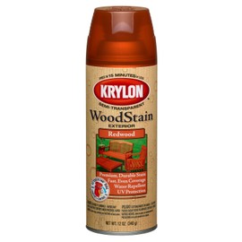 Krylon K03604000 Exterior Semi-Transparent Wood Stain, Redwood, 12 Ounce
