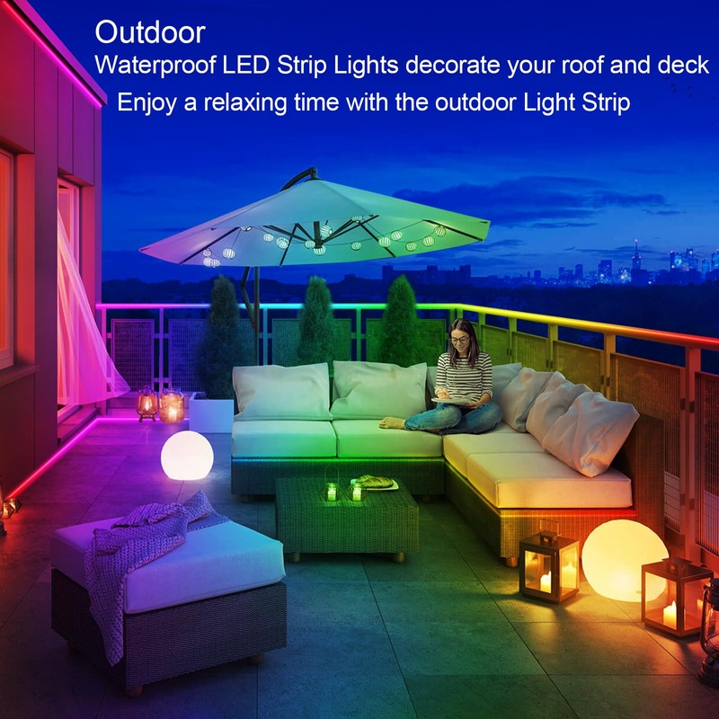 LETIANPAI 200ft Outdoor LED Strip Lights Waterproof 1 Roll,IP68 Outside