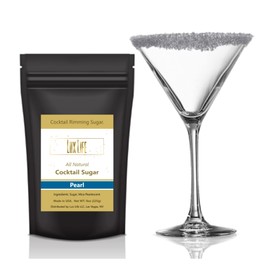 Cocktail Rim Sugar - All-Natural Fruit & Veg Coloring, Gluten-Free Vegan GMO-Free (Pearl Non-Flavored, 8oz)