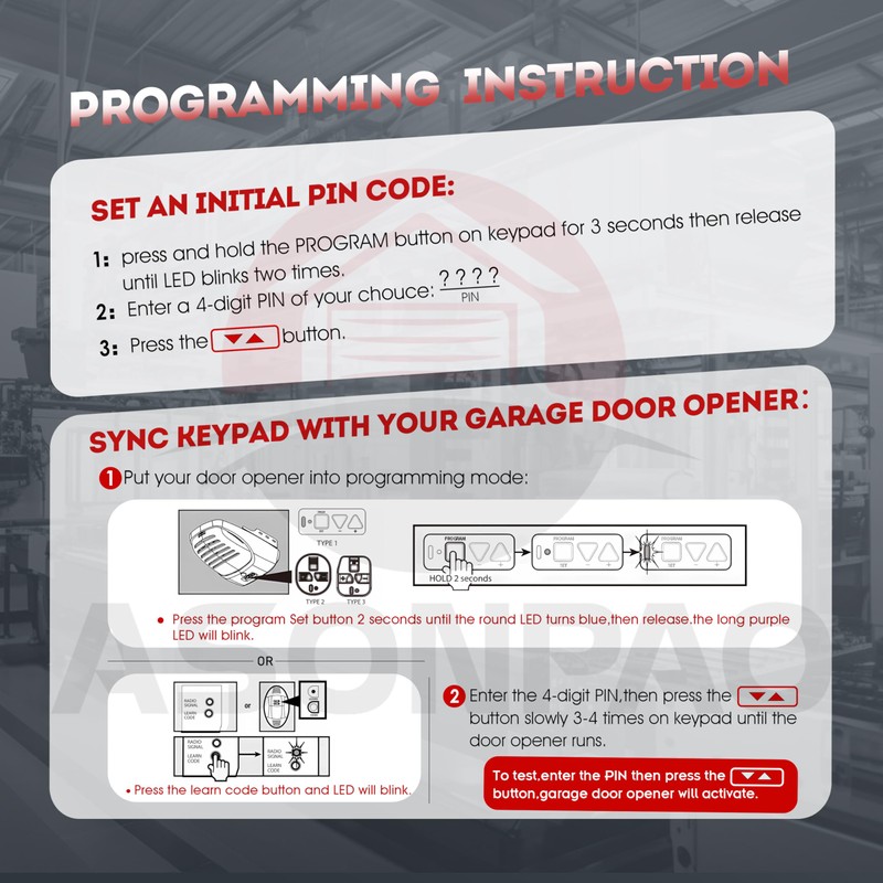 1 for GK-R/GWKPD-BL IntelliCode Keyless Entry Wireless Keypad 37224R for